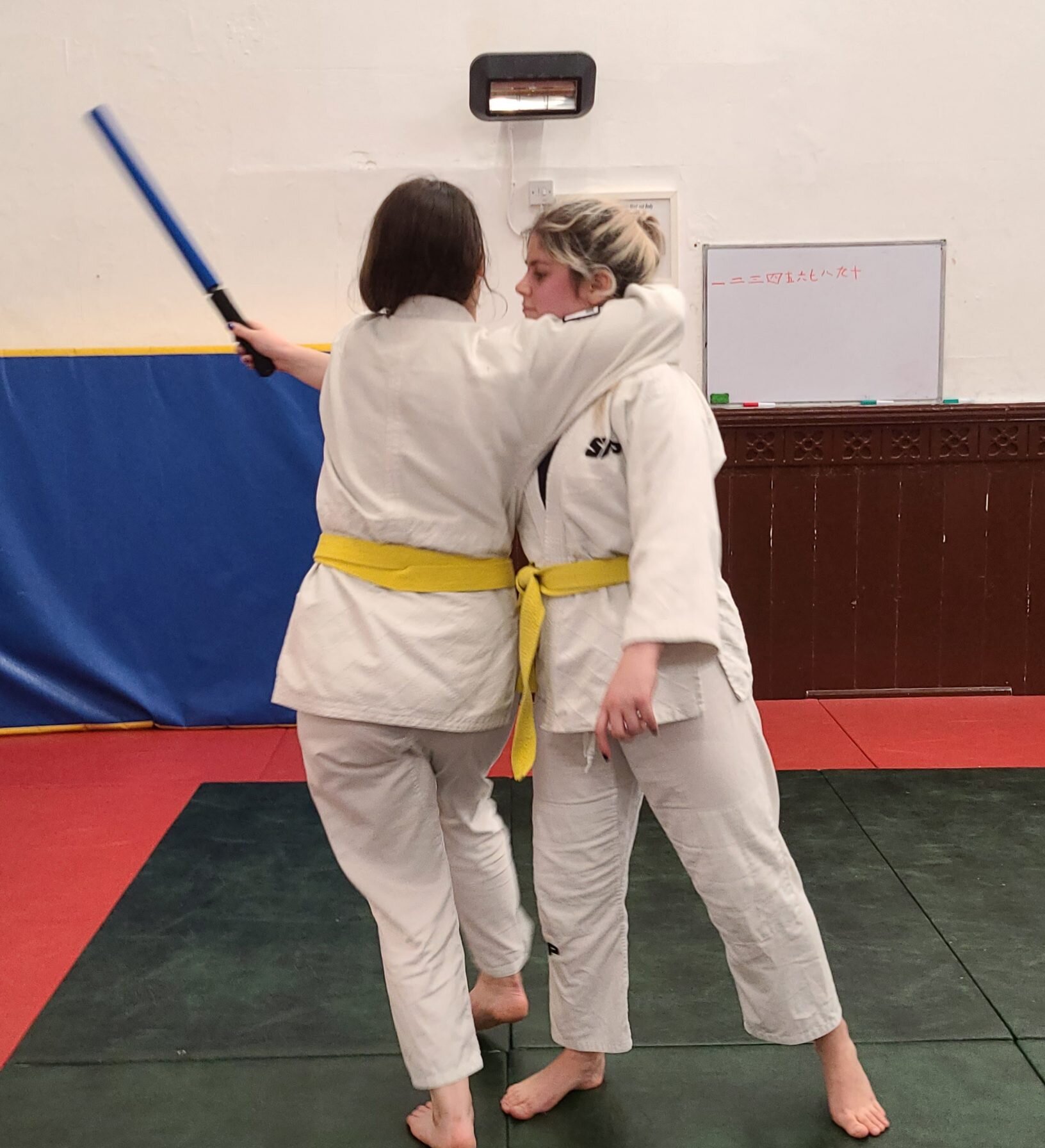 Standing with a training partner